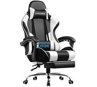 Sedia Gaming GTPLAYER con Massaggio, Sedia Ergonomica da Ufficio con Poggiapiedi, Poggiatesta e Cuscino Lombare
