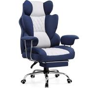 Sedia Gaming GTPLAYER con Supporto Lombare, Poggiapiedi, 180kg Blu
