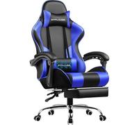 Sedia Gaming GTPLAYER Ergonomica Reposapiedi Massaggio PU Blu