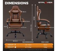 Sedia Gaming GTPLAYER Regolabile con Supporto Lombare e Braccioli Sincronizzati 150kg
