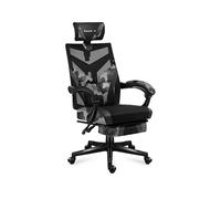 SEDIA GAMING HUZARO Combat 5.0 in rete nera, regolabile in altezza, con braccioli