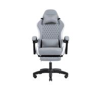 Mars Gaming MGC-X, Sedia Gaming Ergonomica, Tessuto Traspirante, Schienale Reclinabile e Altezza Regolabile, Braccioli Dinamici, Cuscino Cervicale e Lombare, Sedia Poggiapiedi Estensibile, Bianco