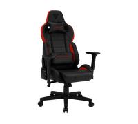 SENSE7 Poltrona da gioco Sentinel, ergonomico con cuscini lombari regolabili, inclinazione regolabile, sedia da gioco con oscillazione, sedia da ufficio in similpelle 150kg, sedia PC nera-rossa