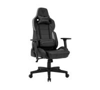 SENSE7 Poltrona da gioco Sentinel, ergonomico con cuscini lombari regolabili, inclinazione regolabile, sedia da gioco con oscillazione, sedia da ufficio in similpelle 150kg, sedia PC nera-grigia