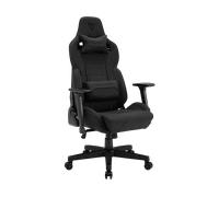 SENSE7 Poltrona da gioco Sentinel, ergonomico con cuscini lombari regolabili, inclinazione regolabile, sedia da gioco con oscillazione, sedia da ufficio in tessuto 150kg, sedia PC nera