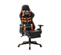 SEDIA GAMING VIDAXL con Poggiapiedi Nera e Arancione in Similpelle