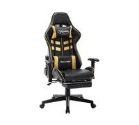 SEDIA GAMING VIDAXL con Poggiapiedi Nera e Oro in Similpelle
