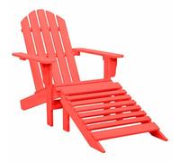Sedia Giardino Adirondack con Ottomana Massello di Abete Rossa