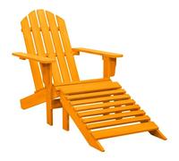 Sedia Giardino Adirondack con Pouf Massello di Abete Arancione
