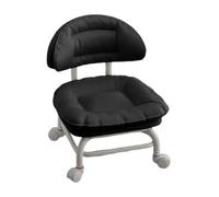 Sedia girevole con schienale girevole a 360° per la pulizia | Sgabello per pedicure, sedile basso, con schienale, per casa, ufficio, studio, biblioteca, negozio, officina, pulizia