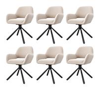 Sedia girevole con supporto per lo schienale e struttura inferiore stabile per ambienti versatili, look elegante per sala da pranzo, sala conferenze, ufficio, soggiorno e studio (beige+velluto, 6)