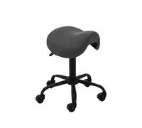 Sedia girevole ergonomica con rotelle in similpelle, rossa, altezza regolabile da 24" a ~32,3", sedia da dentista, sedia for massaggi, tatuaggi, spa, salone di bellezza(Black,Without Backrest)