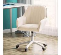 Sedia girevole moderna con braccioli, schienale medio, sedia da ufficio, sedia da studio per computer, sedia da ufficio con ruote, sedia da ufficio in pelle, colore: verde grigio, dimensioni