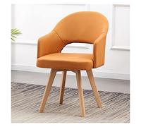 Sedia girevole moderna imbottita in tessuto arancione della metà del secolo per casa, ufficio, studio, sala riunioni, comoda poltrona con gambe in legno, piccola sedia da scrivania Octopus feet