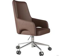Sedia Girevole Poltrona Ufficio Senza Poggiatesta Altezza Regolabile for Scrivania e Uso Domestico con ruote girevole Disponibile in diversi colori tra cui scegliere(Brown)