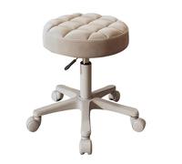 Sedia girevole regolabile con ruote per bambini, sedia per trucco e salone con schienale, sgabello semplice per camera da letto e soggiorno (cachi)