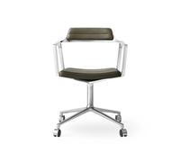 Sedia Girevole Vipp 452 con Ruote in Alluminio/ Verde Bosco