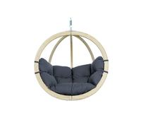 Sedia Globo antracite - Sedia amaca in legno con cuscino di seduta szary / srebro