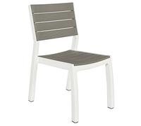 Sedia Harmony in resina e effetto legno bianco/tortora 54x58x86 cm da giardino