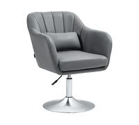 HOMCOM Sedia per Scrivania Girevole con Altezza Regolabile Cuscino Lombare, Tessuto Tecnico, Grigio Aosom Italy
