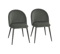 SEDIA HOMCOM IT835-253V01GY - set 2 sedie pranzo ergonomiche design moderno velluto imbottito
