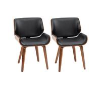 SEDIA HOMCOM IT835-821V00BK - set 2 sedie pranzo imbottite design vintage in legno e pelle PU