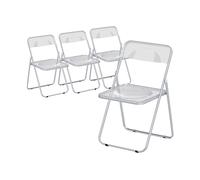 SEDIA HOMCOM IT83A-249V00CR - set 4 sedie pieghevoli moderne in acrilico trasparente