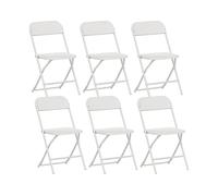 SEDIA HOMCOM IT83A-375V01WT - set di 6 sedie pieghevoli compatte in acciaio e plastica