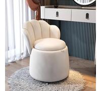 Sedia imbottita con contenitore, schienale e ruote - Comodo sgabello per il trucco in velluto per camera da letto e bagno, sedute moderne per donne e ragazze