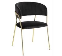 Sedia Imbottita Moderno Poltroncina, Nero | Design a Braccioli Aperti, Sedia con Gambe in Met, Elegante, Poltrona da Attesa, per Soggiorno