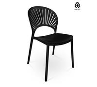 SAMIRA Sedia impilabile in plastica - Sunny (4pz, Nero)