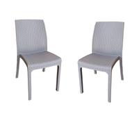 Sedia impilabile in polipropilene effetto rattan VIRGINIA TORTORA set 2 pezzi