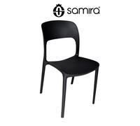SAMIRA Sedia impilabile in polipropilene nera mod. Maya (Nero, 4 pz)