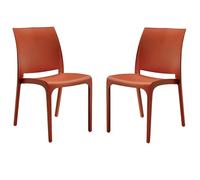 Sedia impilabile in polipropilene per interni ed esterni Volga Rosso Set 2 pezzi