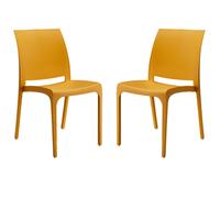 Sedia impilabile in polipropilene per interni ed esterni Volga Senape Set 2 pz