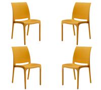 Sedia impilabile in polipropilene per interni ed esterni Volga Senape Set 4 pz