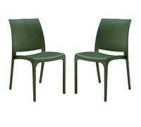 Sedia impilabile in polipropilene per interni ed esterni Volga Verde Set 2 pezzi