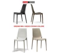 SEDIA IMPILABILE LUCREZIA POLIPROPILENE RATTAN BIANCO BAR HOTEL GIARDINO SCAB