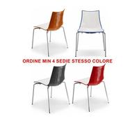 SEDIA IMPILABILE ZEBRA BICOLORE POLIMERO ANTRACITE/BIANCO CASA BAR SCAB DESIGN