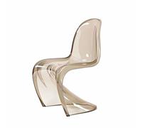 Sedia in acrilico trasparente, senza braccioli, a forma di S, per cucina e sala da pranzo, design moderno