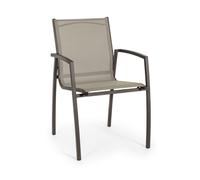 Yellowshop - Sedia con braccioli in alluminio Bizzotto Hilla col. coffee