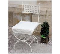 Sedia in ferro battuto in ferro battuto Lavorazione antica a Mano Dimensioni 41x45x h 92 cm utilizzabile in ambienti Interni O esterni coperti