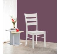 Sedia in legno colore bianco con schienale a tre fasce - Lisa