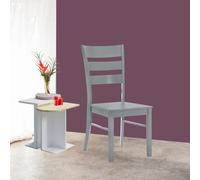 Sedia in legno colore grigio con schienale a tre fasce - Lisa
