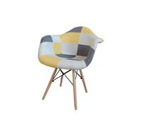 Sedia in Legno di Faggio e PP in Stile Patchwork Cucita a Mano