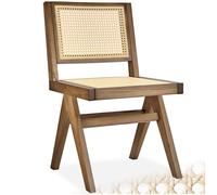 TecTake® Sedia da pranzo senza braccioli, Sedie Cucina design retro, Poltroncina schienale largo, rattan ad intreccio viennese, struttura in legno massiccio, vernice protettiva - Rovere Chiaro