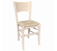 Sedia in legno Lucy grezza da verniciare con seduta in paglia ristorante cucina