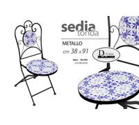 SEDIA IN METALLO PIEGHEVOLE PIANO TONDO DECORATO 3891 CM IRO-781995