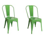 Sedia in Metallo Stile Industriale Set 2 sedie VERDE