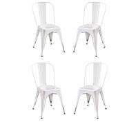 Sedia in Metallo Stile Industriale Set 4 sedie BIANCO
